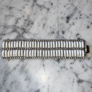 Vintage, white and rhinestone bracelet